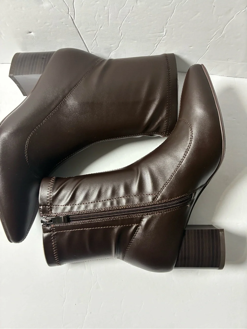 Women's Black Mid-Calf Block Heel Ankle Boots